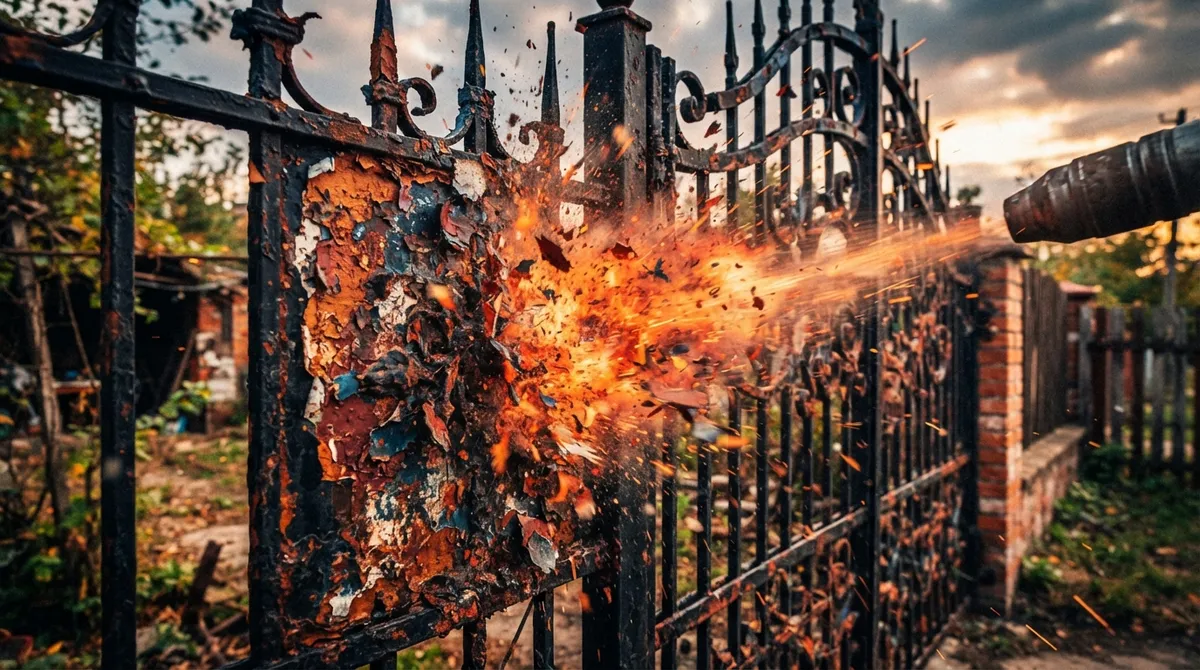 how to strip paint from a metal fence or gate