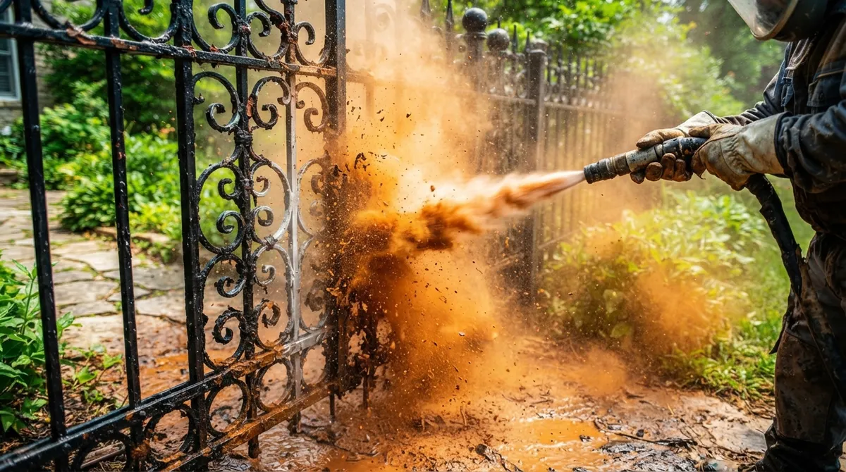 how to strip paint from a metal fence or gate