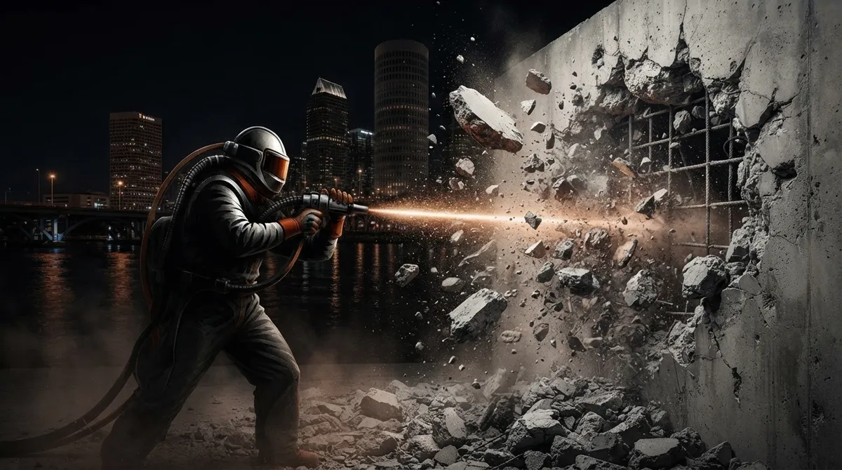 does sandblasting damage concrete