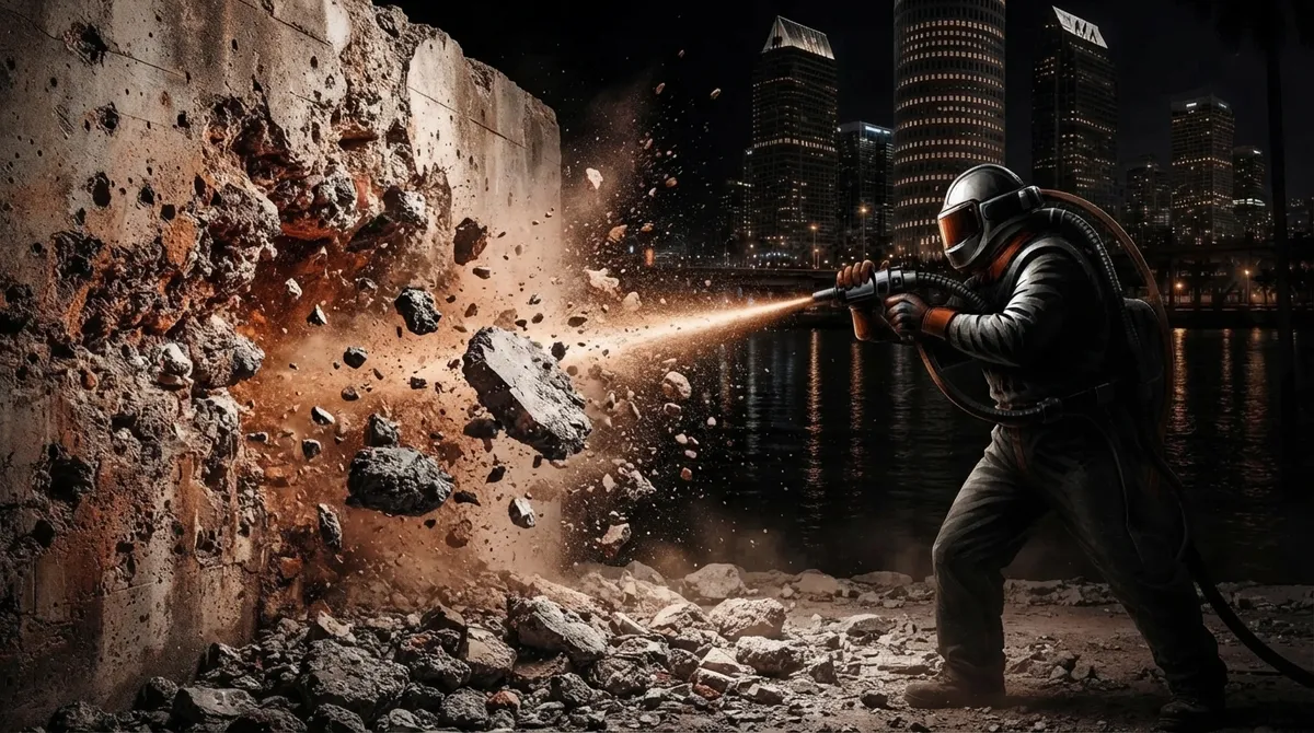 does sandblasting damage concrete