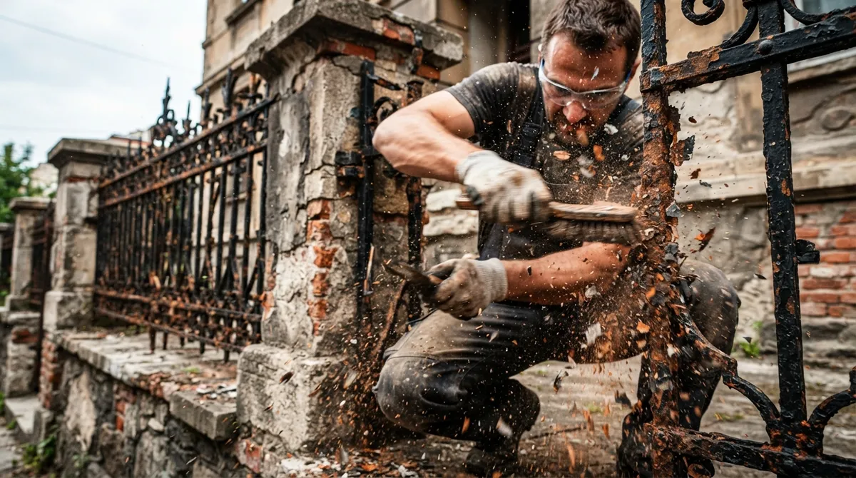 how to restore wrought iron railings