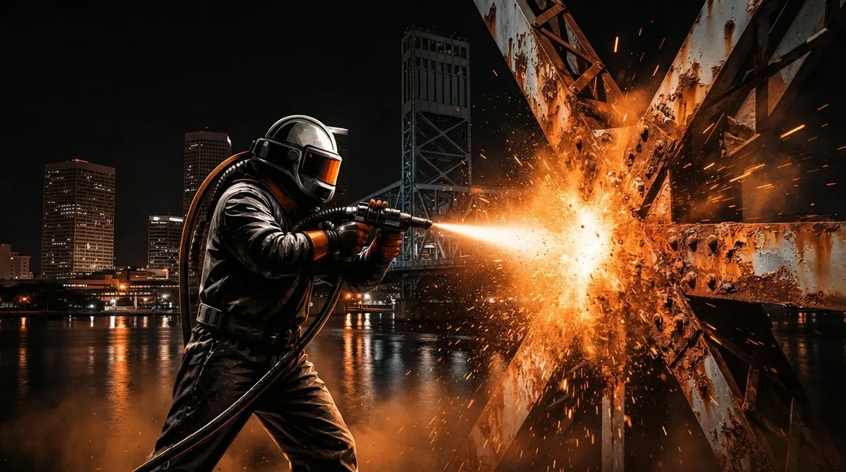 structural steel blasting