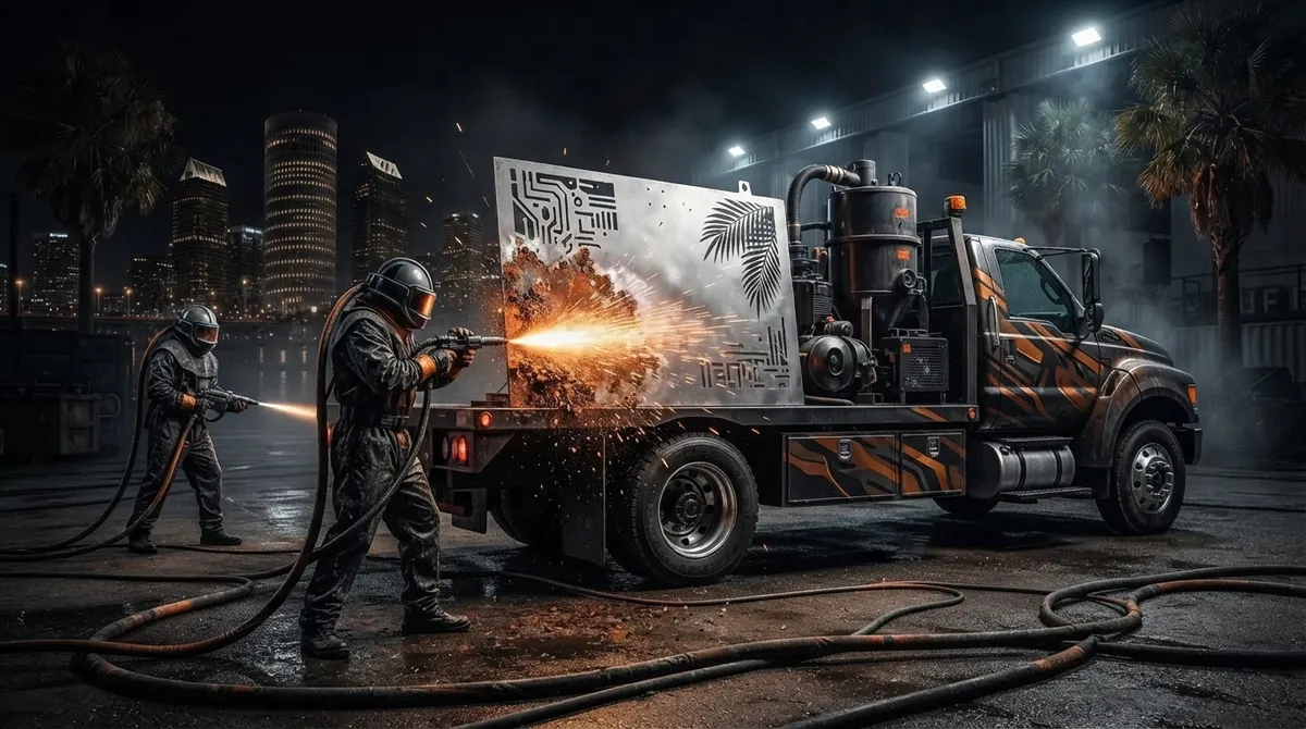 structural steel blasting