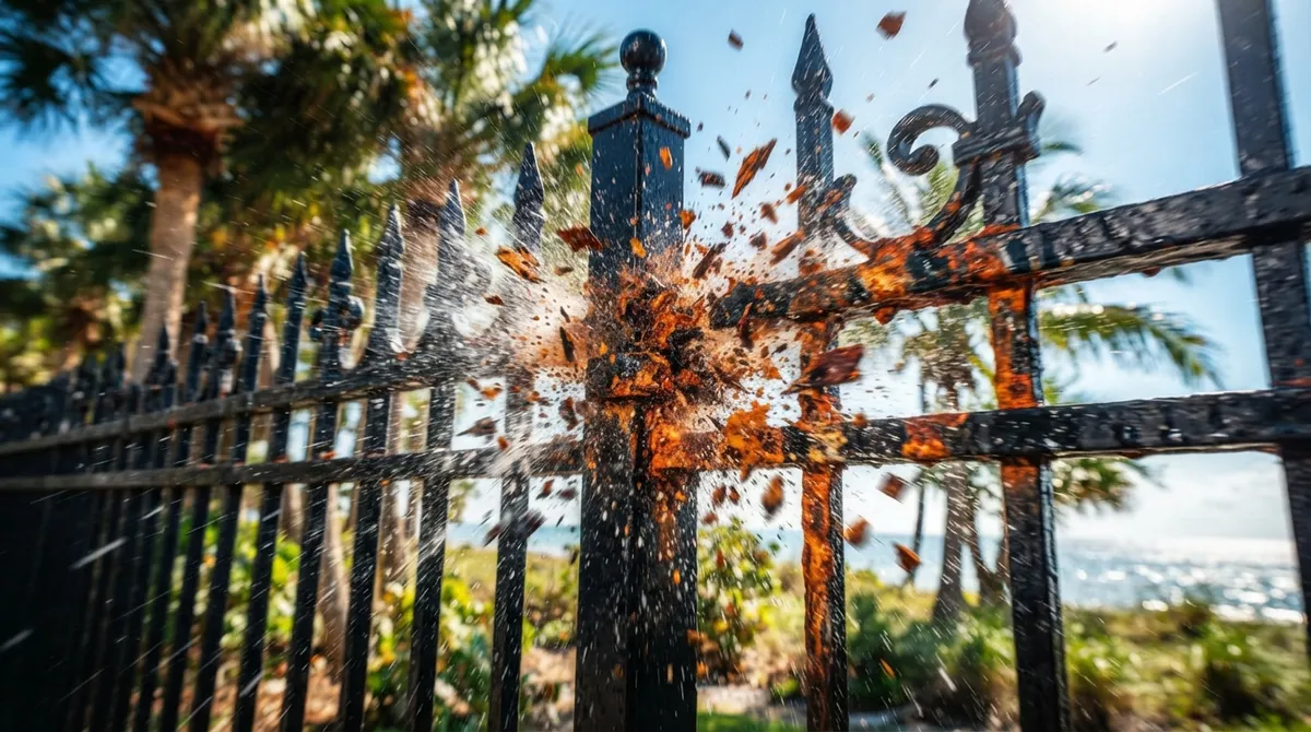 how to remove rust from a wrought iron fence