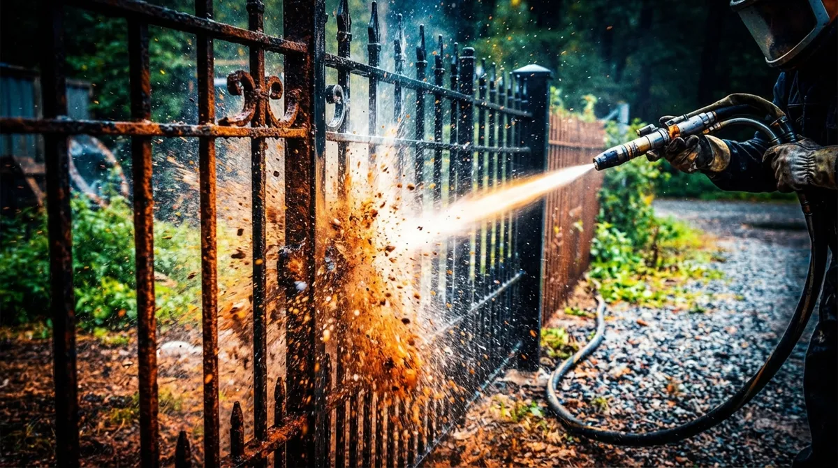 how to remove rust from a wrought iron fence