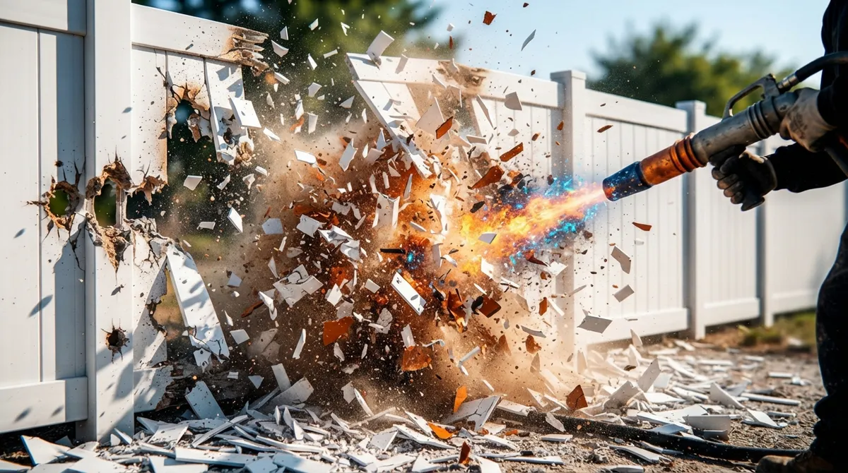 can you sandblast a vinyl fence