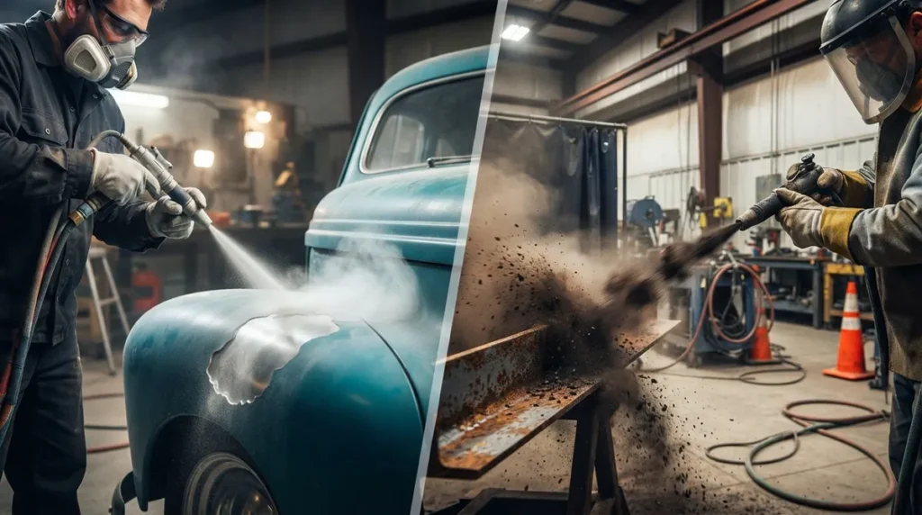 How to Choose Between Soda Blasting vs Sandblasting