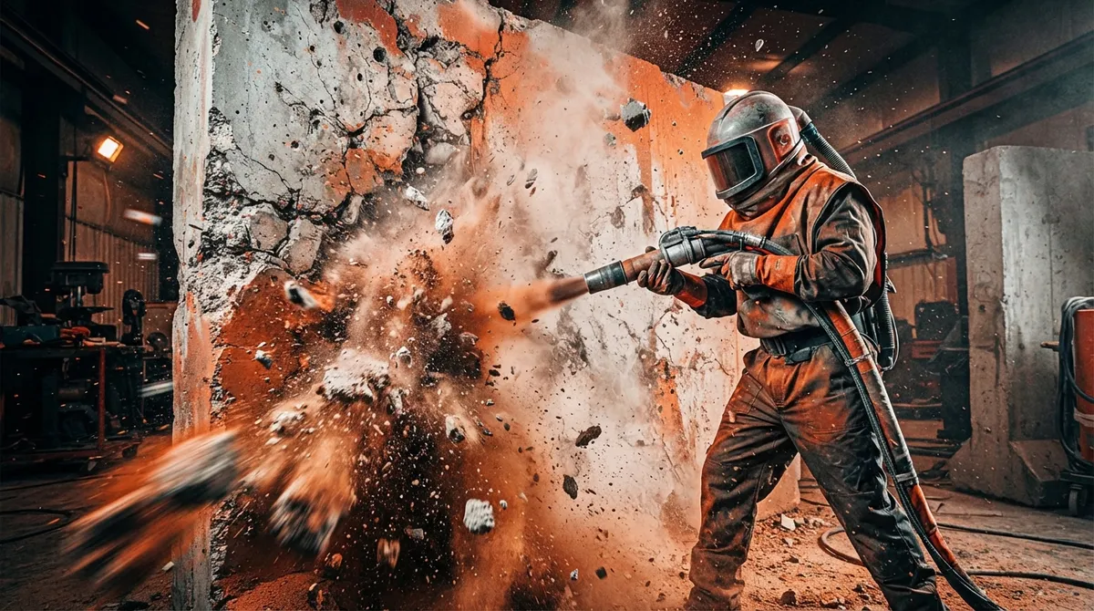 sandblasting concrete