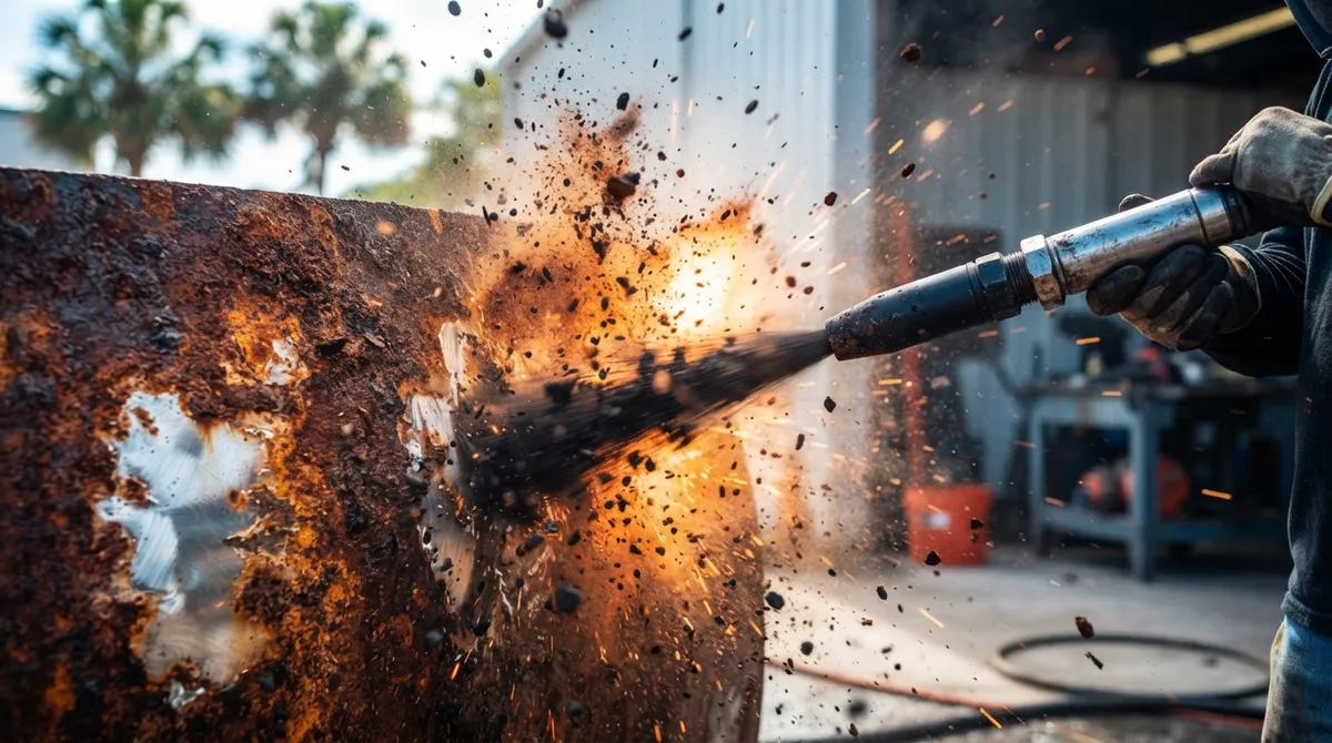 rust removal blasting