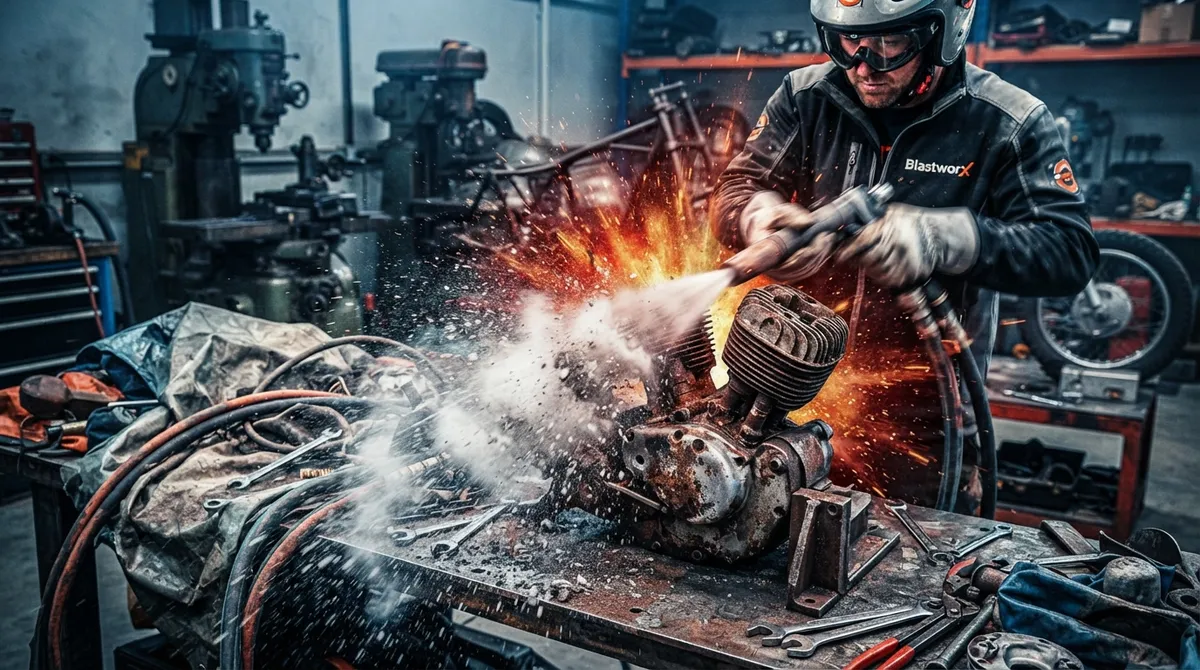 motorcycle restoration blasting