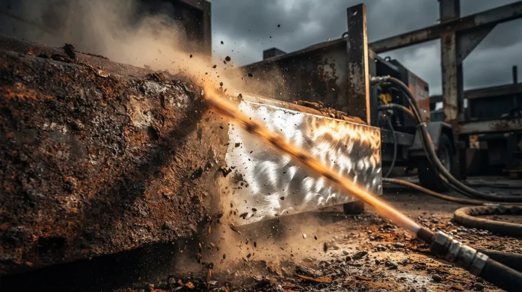 How Does Mobile Blasting Fix Metal Rust Treatment?