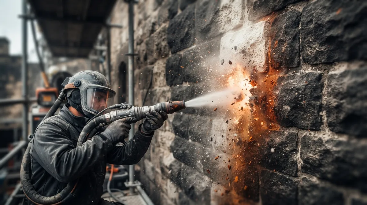 stone surface blasting