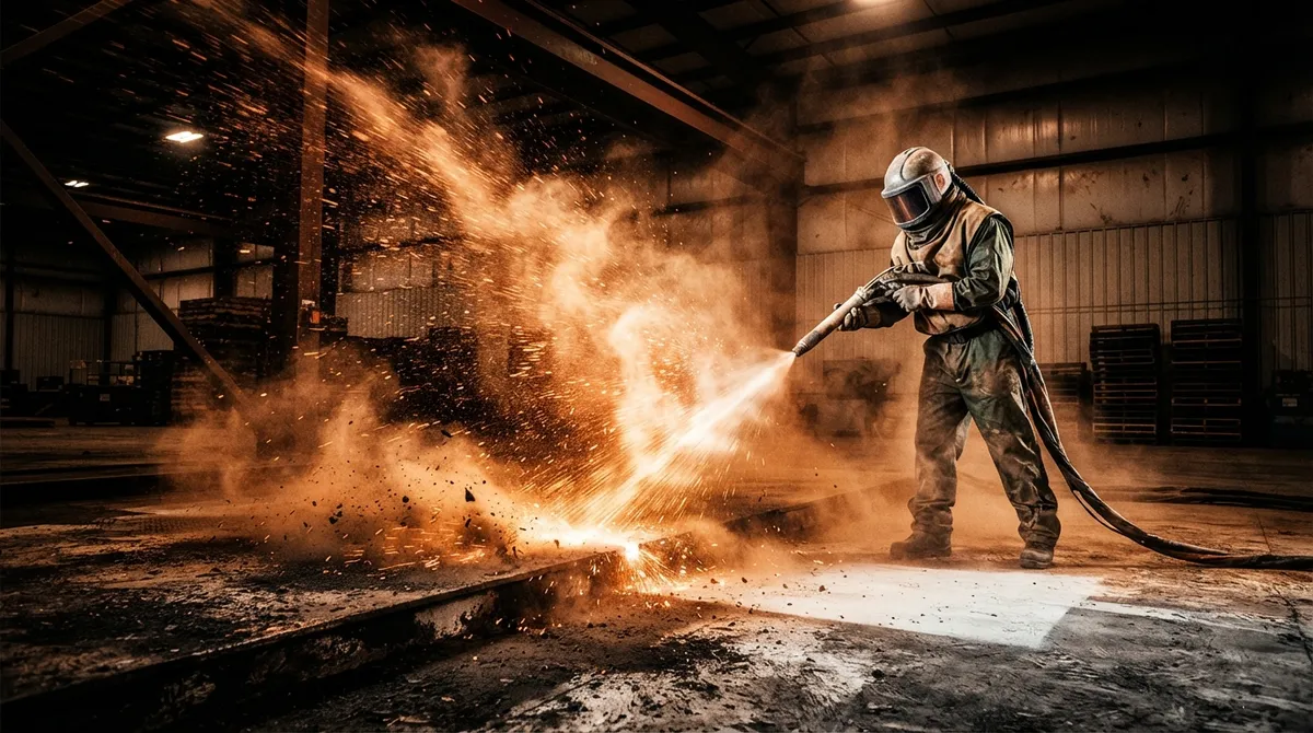 sandblasting warehouse cleaning