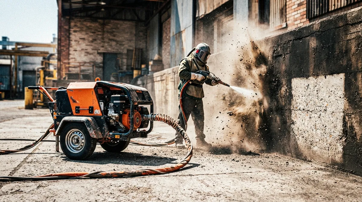 sandblasting for concrete cleaning