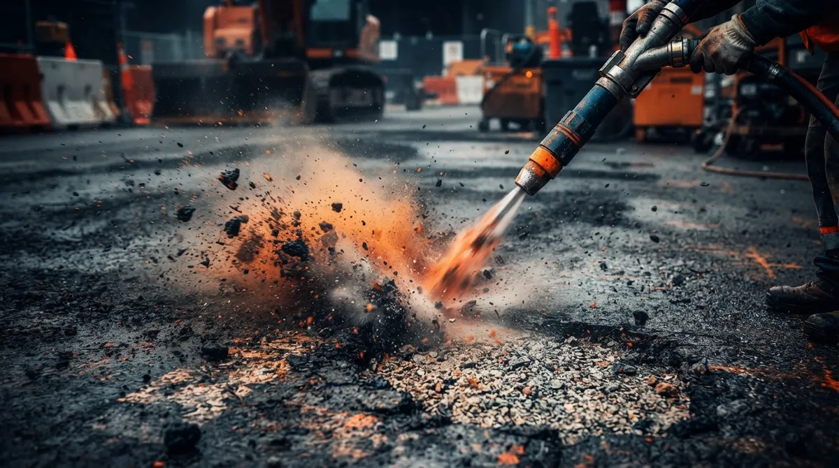 asphalt blasting