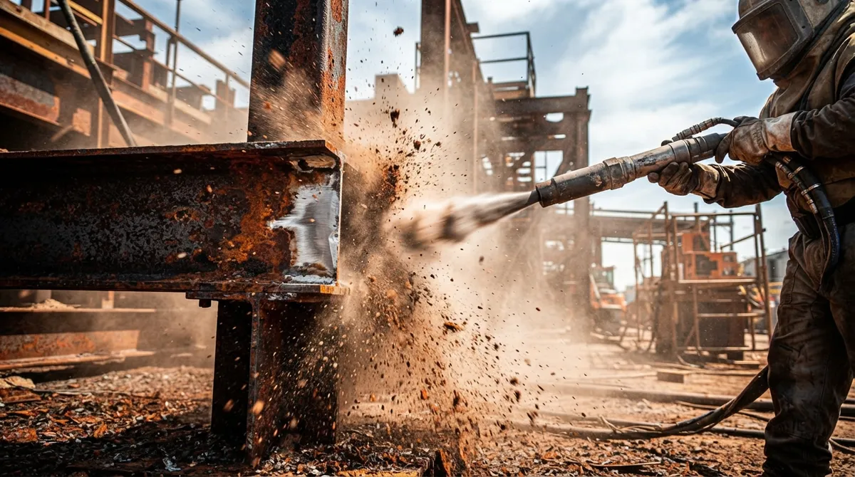 sandblasting for rust removal