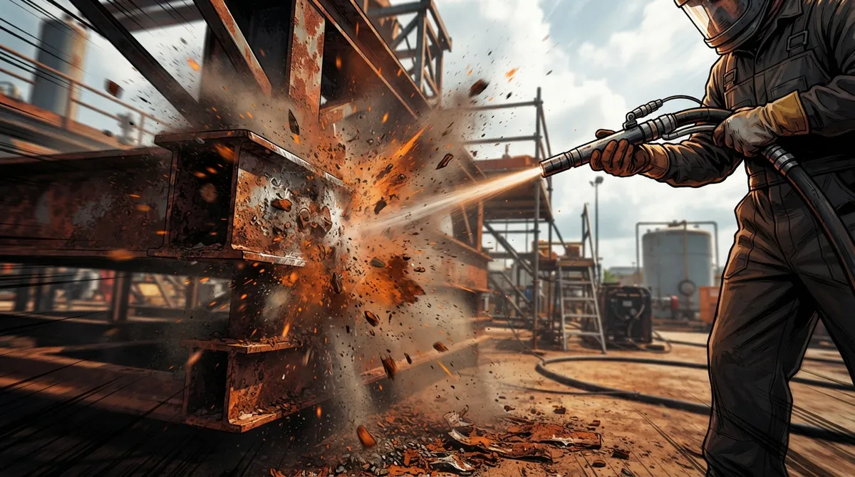 sandblasting for rust removal