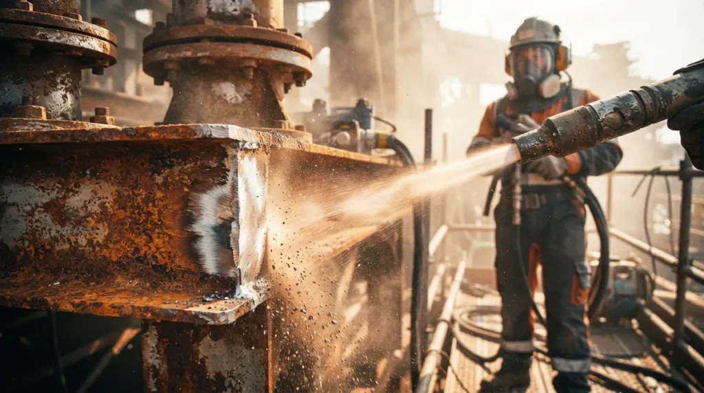 How Does Sandblasting for Rust Removal Work On-Site?